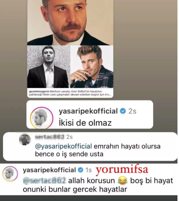 yasar ipek ten emrah in hayatini oyna diyen takipcisine olay yanit